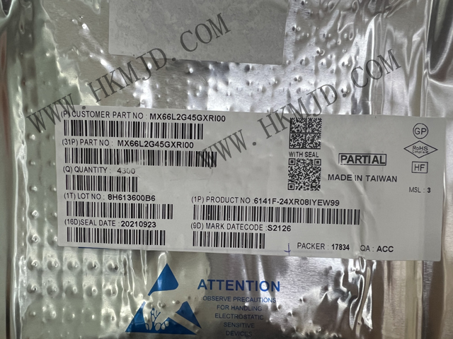 全新原裝 MXIC MX66L2G45GXRI00 串行NOR閃存 2Gb SPI - 四 I/O，DTR