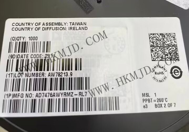 12位ADC AD7476AWYRMZ 1 MSPS、低功耗A/D轉(zhuǎn)換器，采用MSOP封裝